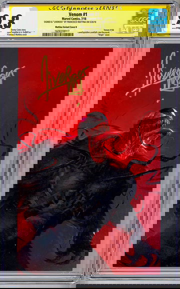 VENOM #1 CGC-SS 9.8 VIRGIN VARIANT SIGNED BY COVER ARTIST FRANCESCO MATTINA 2018