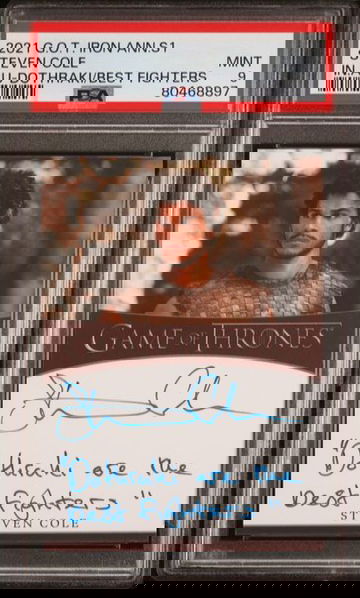 2021 Game of Thrones Iron Anniversary S1 Steven Cole Inscription Auto PSA 9 [NS-1B.5]