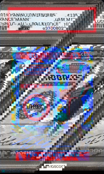 2019 Contenders Terance Mann #135 Rookie Cracked Ice #/25 Auto PSA 10  RC