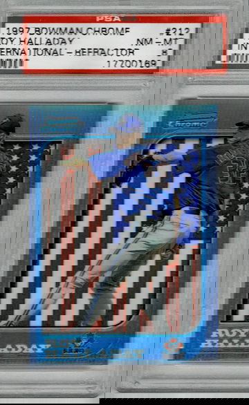 1997 BOWMAN CHROME INTERNATIONAL REFRACTOR ROY HALLADAY PSA 8 RC