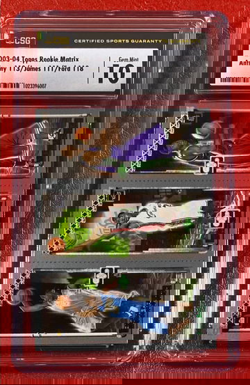 2003 Topps Rookie Matrix Lebron James & Carmelo Anthony RC Rookie Card CSG 10