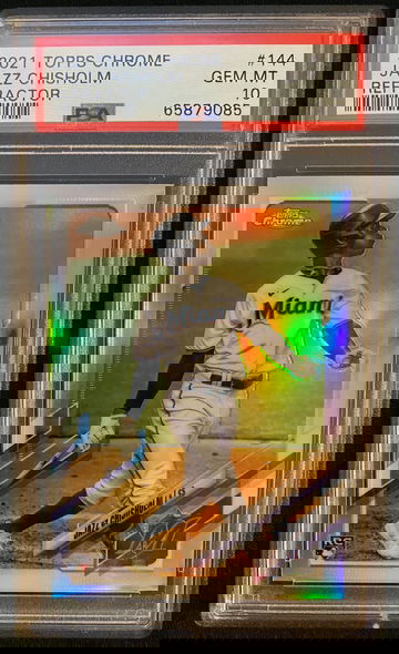 2021 Topps Chrome Jazz Chisholm Rookie RC Refractor #144 PSA 10!!!