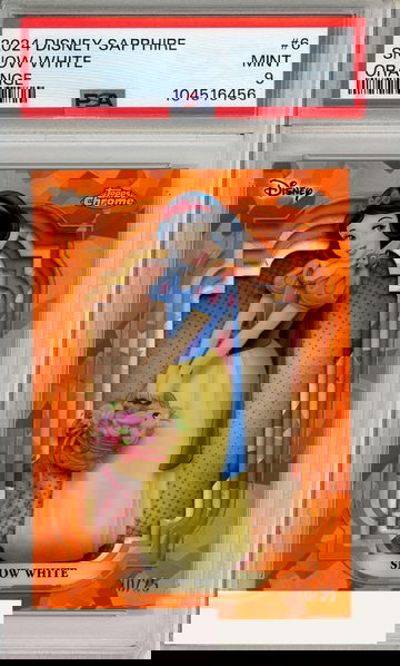 2024 TOPPS CHROME DISNEY SAPPHIRE EDITION SNOW WHITE #6 ORANGE PSA 9 MINT