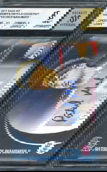 2017 Sage Hit Premier Draft Autographs Patrick Mahomes BGS 8 10