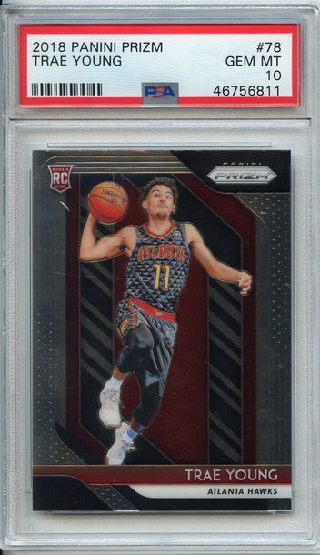 Trae Young Prizm Rookie PSA 10 (NOTE: SCRATCH INSIDE CASE ON TOP LEFT, NOT ON CARD! CHEAP PRICE)