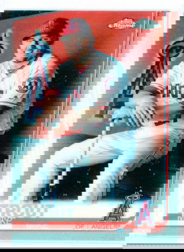 2019 Topps Chrome #200 Mike Trout Sitting in the Dugout