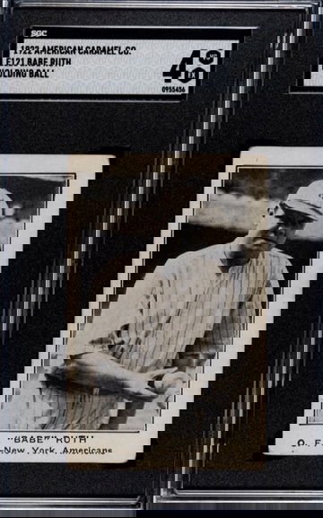 1922 American Caramel Company E121 Babe Ruth Holding Ball SGC 4