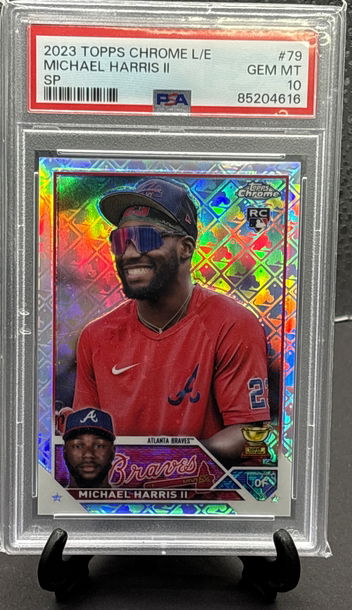 2023 Topps Chrome Logofractor Michael Harris II Rookie Image Variation Sp PSA 10