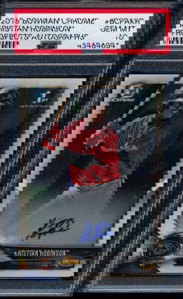 Kristian Robinson 2018 Bowman Chrome RC Auto PSA 10