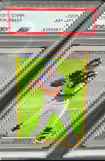 2001 Topps Drew Brees Rookie PSA 8