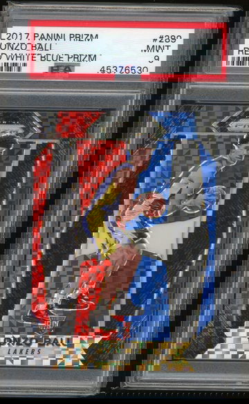 2017 Panini Prizm Lonzo Ball Red White Blue PSA 9