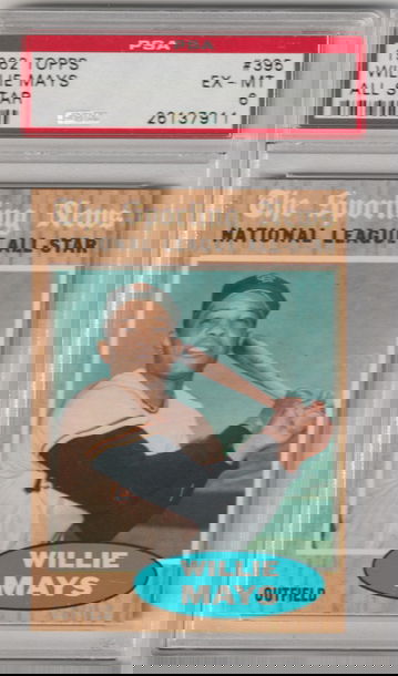 1962 Topps #395 Willie Mays All-Star PSA 6 (Excellent-Mint)