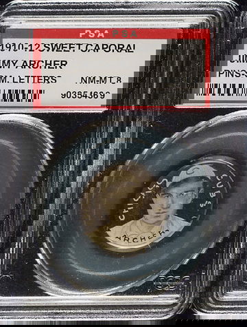 1910-12 Sweet Caporal Jimmy Archer Chicago Cubs PSA 8 NM/MT