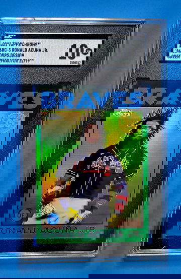 2021 TOPPS CHROME RONALD ACUNA JR.  '86 TOPPS DESIGN GREEN REFRACTOR 22/99