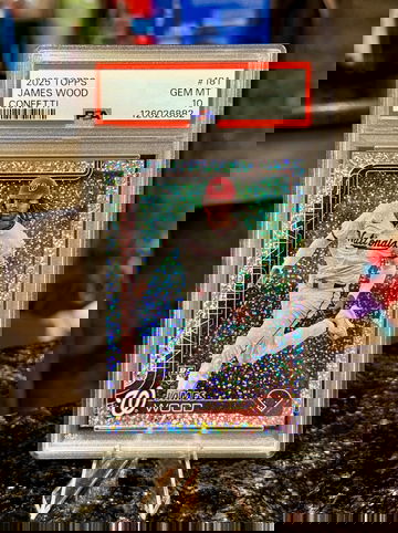 2025 Topps Celebration JAMES WOOD RC CONFETTI Nationals Rookie PSA 10 GEM MINT