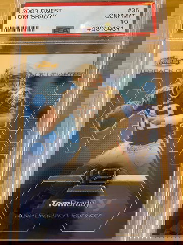 2003 Topps Finest Tom Brady PSA 10 Gem Mint. Second year Topps Finest