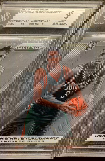 GIANNIS ANTETOKOUNMPO PRIZM ROOKIE BGS 9 MINT w/sub 9.5s