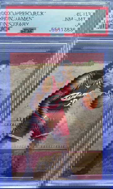 2003-04 LEBRON JAMES UPPER DECK LEBRON’S DIARY PSA 8 NM-MT ROOKIE RC LJ13 CAVS