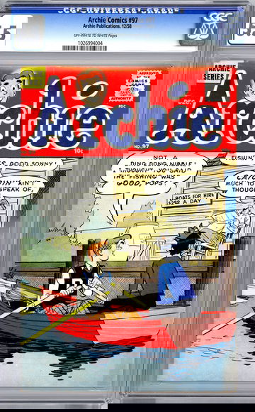 ARCHIE COMICS #97 CGC 5.5 CLASSIC ARCHIE FEATURING JUGHEAD BETTY & VERONICA 1958