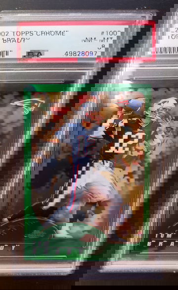 2002 Topps Chrome Tom Brady #100 PSA 8