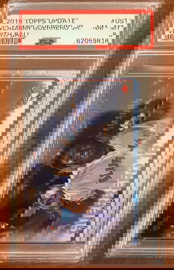 2019 Topps Update Vladimir Guerrero Jr SSP Dugout with Ball Rookie PSA 8