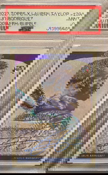 2022 Topps x Lauren Taylor Julio Rodriguez Autograph PSA 9