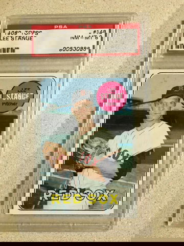 1969 Topps #148 Lee Stange PSA 8 NM-MT RED SOX