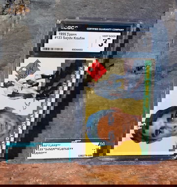 1955 Topps # 123 Sandy Koufax RC CGC 3 VG Graded Card Was crossed over from a SGC 3 great eye appeal strong 3 !