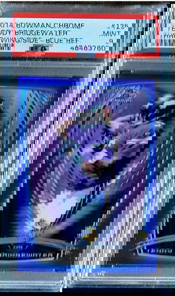 2014 /199 TEDDY BRIDGEWATER Bowman Chrome BLUE REFRACTOR PSA 9 POP 2 Rookie #125