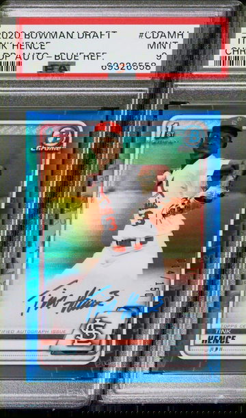 Tink Hence - 2020 Bowman Chrome Draft Picks - Blue Refractor 14/150 - PSA 9