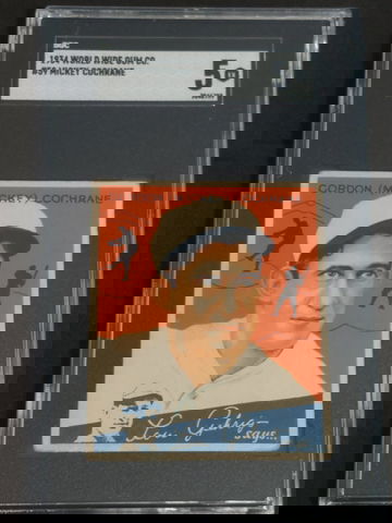 1934 World Wide Gum WWG Canadian Goudey V354 Gordon Mickey Cochrane SGC 5