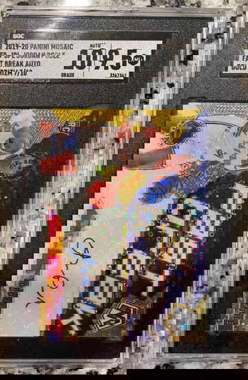 2019 Mosaic Basketball Jordan Poole fast break auto Gold /10