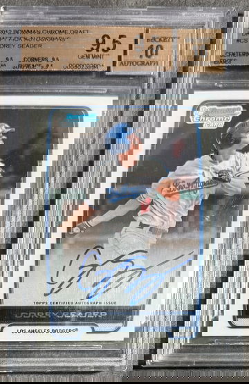 2012 Bowman Chrome Corey Seager Draft Pick Prospect Auto BGS 9.5/10 TG+ Rookie RC