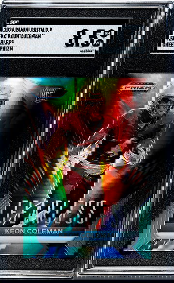 2024 Panini Prizm Draft Picks Fearless Green Prizm Keon Coleman #F-KC RC SGC 8.5