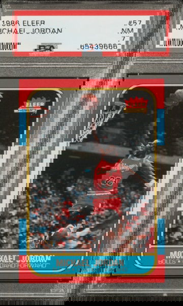 1986 MICHAEL JORDAN FLEER Centered PSA 7