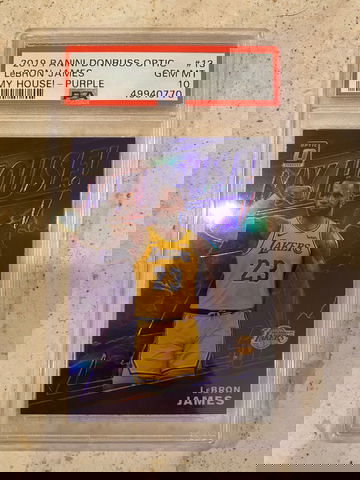2019-20 Panini Donruss Optic Lebron James My House Purple PSA 10