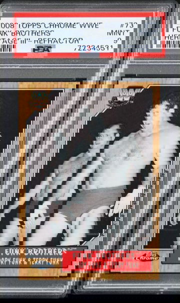 2008 Topps Chrome WWE Dory Funk Terry Funk Brothers Heritage III - Refractor PSA 9