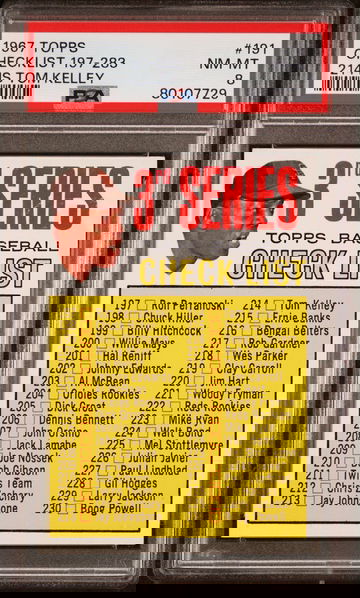 1967 Topps Checklist #191 PSA 8 