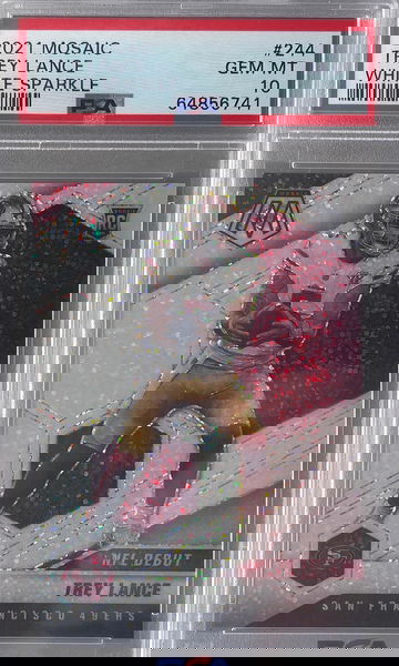 2021 Panini Mosaic White Sparkle Trey Lance #244 Sp PSA 10