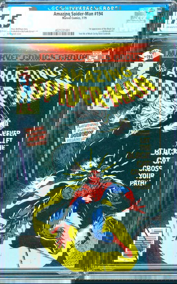 Amazing Spider-Man #194 (1979) CGC 7.5 -- O/w to white; 1st app. of Black Cat