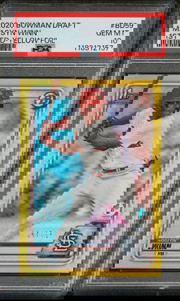 2020 Bowman Draft 1st Edition Yellow Foil Masyn Winn #BD59 /75 PSA 10