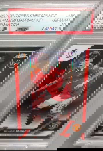 2022-23 Topps Chrome UCC Alejandro Garnacho RC Color Match /99 PSA 10