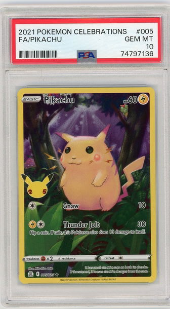 2021 POKEMON CELEBRATIONS FA/PIKACHU #005 PSA 10