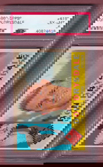 1960 Topps #475 Don Drysdale PSA 6