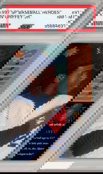 1997 SP BASEBALL HEROES KEN GRIFFEY JR #91 SEATTLE MARINERS HOF PSA 8 NM-MT