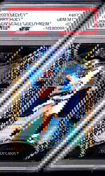 2023 Panini Select Torry Holt Gold Dragon Scale /10 Suite Level PSA 10