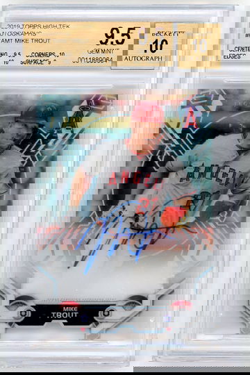 2019 Topps High Tek Mike Trout On Card AUTO #HTAMT BGS 9.5 Gem Mint