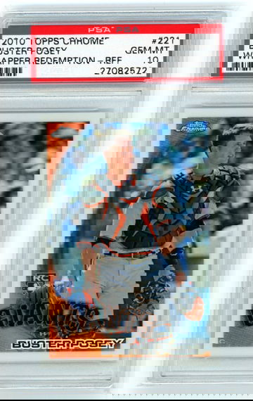 2010 Topps Chrome #221 Buster Posey Wrapper Redemption-REFRACTOR PSA 10 GEM MINT!