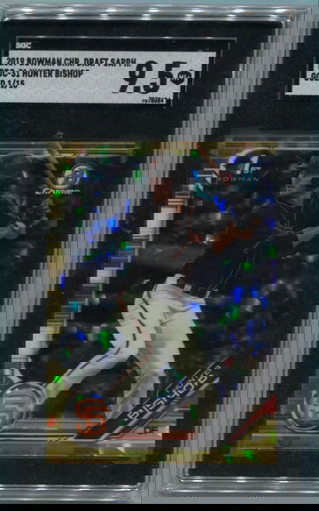 2019 Bowman Chrome Draft Sapphire Hunter Bishop Gold 1/15 SGC 9.5