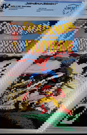 SPIDER-MAN VS WOLVERINE #1 CBCS 9.4 KEY ISSUE DEATH OF NED LEEDS